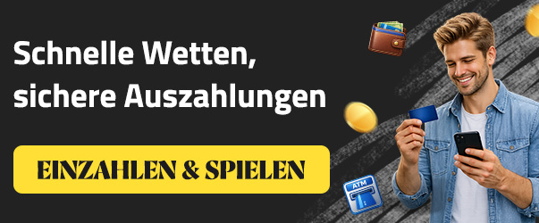 mann mit smartphone beim einzahlen und spielen